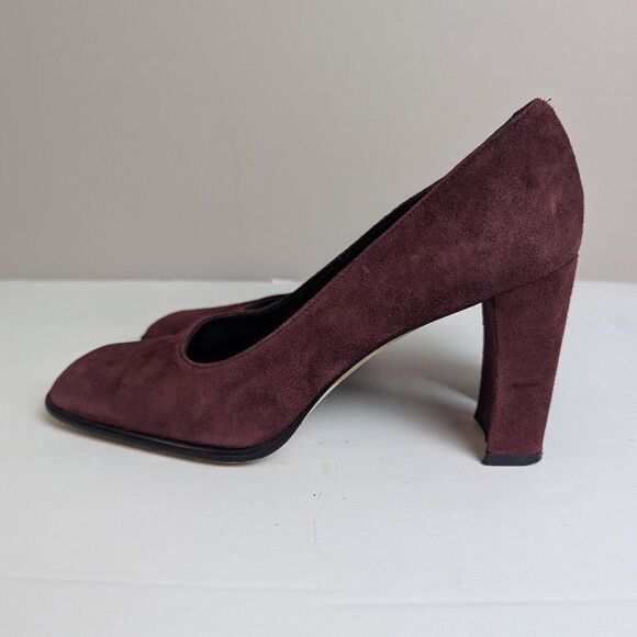 Sacha London Suede Pumps – Burgundy Block Heel – Size 7 - Picture 9 of 9